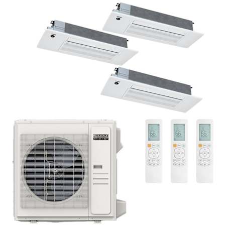 Durastar 36K BTU Cooling / 37K BTU Heating 21.5 SEER2 Three Zone Ceiling Cassette Mini Split Package with (2) 9k and (1) 12k BTU Indoor Units N/A