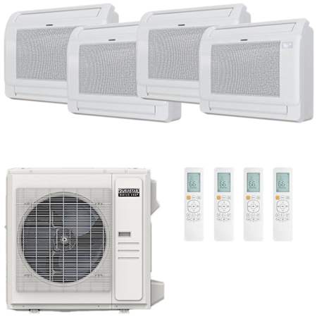 Durastar 36K BTU Cooling / 37K BTU Heating 21.5 SEER2 Four Zone Floor Console Mini Split System with (4) 9K BTU Indoor Units N/A