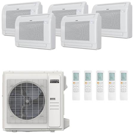 Durastar 36K BTU Cooling / 37K BTU Heating 21.5 SEER2 Five Zone Floor Console Mini Split System with (5) 9K BTU Indoor Units N/A