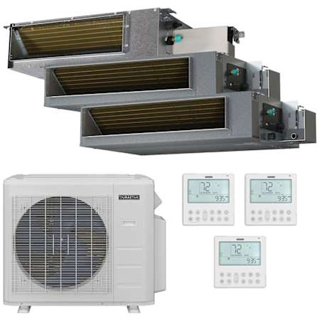 Durastar 36K BTU Cooling / 37K BTU Heating 20 SEER2 Three Zone Concealed Duct Mini Split System with (1) 6K and (2) 18K BTU Indoor Units N/A