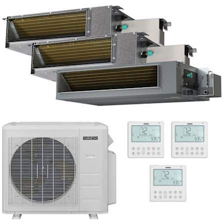 Durastar 36K BTU Cooling / 37K BTU Heating 20 SEER2 Three Zone Concealed Duct Mini Split Package with (1) 9k, (1) 12k and (1) 18k BTU Indoor Units N/A