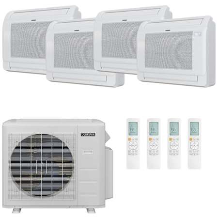 Durastar 36K BTU Cooling / 37K BTU Heating 23.1 SEER2 Four Zone Floor Console Mini Split Package with (3) 9k and (1) 12k BTU Indoor Units N/A