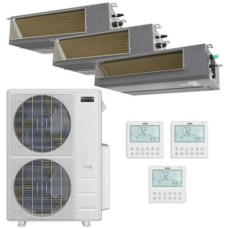 Durastar 48K BTU Cooling / 49K BTU Heating 20.4 SEER2 Three Zone High Static Concealed Duct Mini Split System with (1) 9K, (1) 12K and (1) 18K BTU Indoor Units N/A