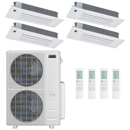 Durastar 48K BTU Cooling / 49K BTU Heating 21.2 SEER2 Four Zone Ceiling Cassette Mini Split Package with (2) 6k and (2) 18k BTU Indoor Units N/A