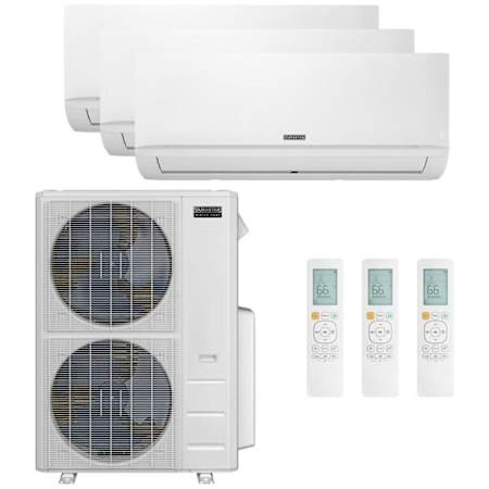 Durastar 48K BTU Cooling / 49K BTU Heating 21.2 SEER2 Three Zone Wall Mount Mini Split Package with (2) 12k and (1) 18k BTU Indoor Units N/A