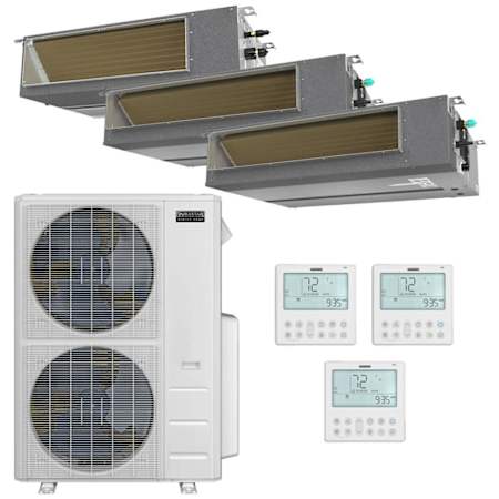 Durastar 55K BTU Cooling / 55K BTU Heating 20 SEER2 10.7 HSPF2 Three Zone Concealed Duct Mini Split Package with (1) 9k and (2) 18k BTU Indoor Units N/A