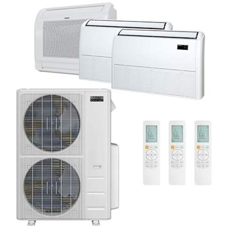 Durastar 55K BTU Cooling / 55K BTU Heating 21.4 SEER2 Three Zone Floor Console Mini Split System with (1) 9K, (1) 18K and (1) 24K BTU Indoor Units N/A
