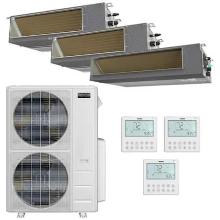 Durastar 55K BTU Cooling / 55K BTU Heating 20 SEER2 Three Zone Concealed Duct Mini Split System with (1) 9K, (1) 12K and (1) 24K BTU Indoor Units N/A