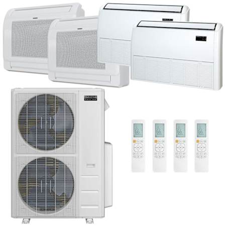 Durastar 55K BTU Cooling / 55K BTU Heating 21.4 SEER2 Four Zone Floor Console Mini Split Package with (2) 12k, (1) 18k and (1) 24k BTU Indoor Units N/A