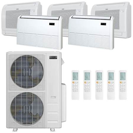 Durastar 55K BTU Cooling / 55K BTU Heating 21.4 SEER2 Five Zone Floor Console Mini Split System with (2) 9K, (1) 12K and (2) 18K BTU Indoor Units N/A
