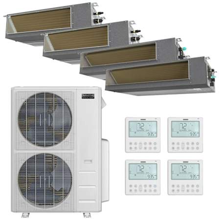 Durastar 55K BTU Cooling / 55K BTU Heating 20 SEER2 Four Zone Concealed Duct Mini Split System with (2) 9K, (1) 18K and (1) 24K BTU Indoor Units N/A