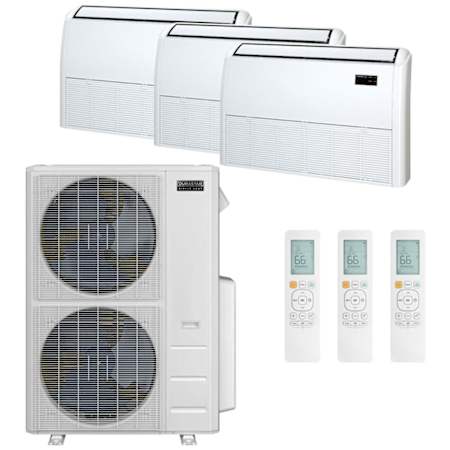 Durastar 55K BTU Cooling / 55K BTU Heating 21.4 SEER2 Three Zone Floor Console Mini Split Package with (3) 18k BTU Indoor Units N/A