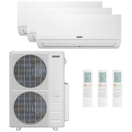Durastar 48K BTU Cooling / 48K BTU Heating 21.3 SEER2 Three Zone Wall Mount Mini Split System with (1) 9K, (1) 18K and (1) 33K BTU Indoor Units N/A