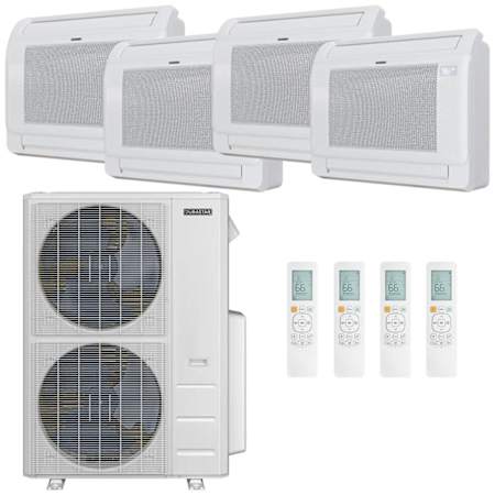 Durastar 48K BTU Cooling / 48K BTU Heating 21.3 SEER2 Four Zone Floor Console Mini Split Package with (3) 9k and (1) 12k BTU Indoor Units N/A