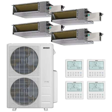Durastar 48K BTU Cooling / 48K BTU Heating 20.4 SEER2 Four Zone Low Static Concealed Duct Mini Split System with (2) 9K and (2) 12K BTU Indoor Units N/A