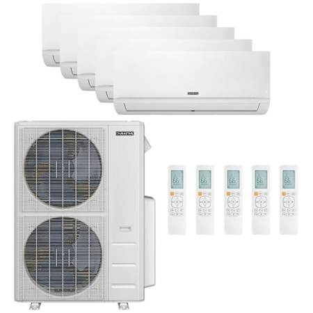 Durastar 60K BTU Cooling / 39K BTU Heating 19.2 SEER2 Five Zone Wall Mount Mini Split Package with (1) 9k, (3) 12k and (1) 18k BTU Indoor Units N/A