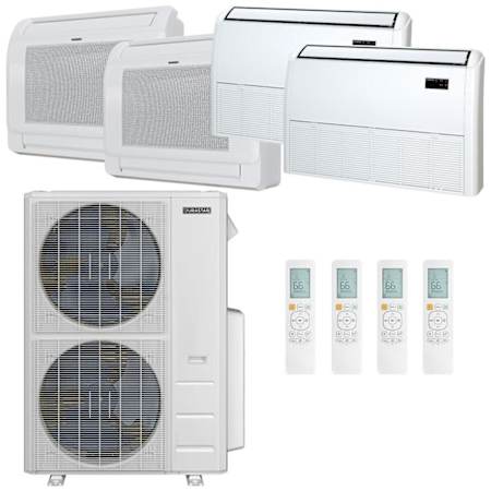 Durastar 60K BTU Cooling / 39K BTU Heating 19.2 SEER2 Four Zone Floor Console Mini Split System with (2) 12K and (2) 18K BTU Indoor Units N/A