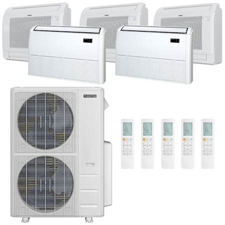 Durastar 60K BTU Cooling / 39K BTU Heating 19.2 SEER2 Five Zone Floor Console Mini Split Package with (2) 9k, (1) 12k and (2) 18k BTU Indoor Units N/A