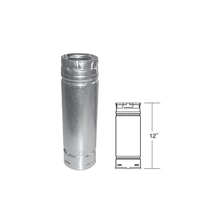DuraVent 4" Inner Diameter - Pellet Vent Type L Multi-fuel Chimney Pipe - Double Wall - 12" Pipe Length Stainless Steel
