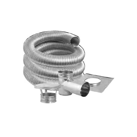 DuraVent 7" Inner Diameter - DuraFlex Pro Flexible Liner Chimney Pipe - Single Wall - 20' Pro Tee Kit Includes Top Plate, Cap, Tee with Cap and Flex Length Stainless Steel