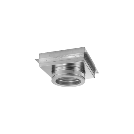 DuraVent 7" Inner Diameter - DuraTech Class A Chimney Pipe - Double Wall - 13" x 13" Flat Ceiling Support Box Galvanized Steel