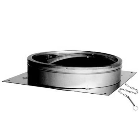 DuraVent 18" Inner Diameter - DuraTech Class A Chimney Pipe - Double Wall - 22" x 22" Anchor Plate with Damper Stainless Steel