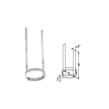 DuraVent 24" Inner Diameter - DuraTech Class A Chimney Pipe - Double Wall - Strap/Bracket Stainless Steel