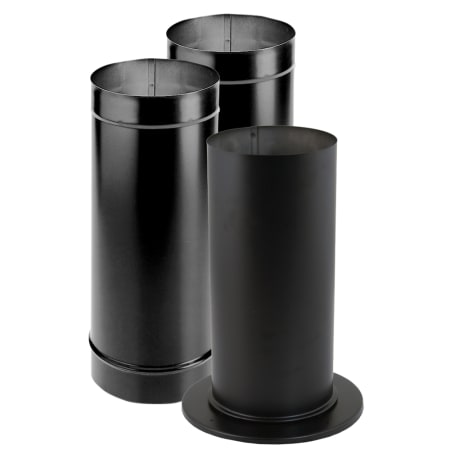 DuraVent 6" Inner Diameter - DuraBlack Stove Pipe - Single Wall - Kit Includes two 24" Pipe Lengths, Slip Connector and a Trim Collar Black
