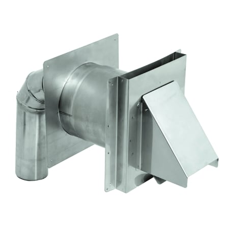 DuraVent 3" Inner Diameter - FasNSeal AL29-4C Special Gas Vent Pipe - Single Wall - Standard Wall Mount Kit Stainless Steel