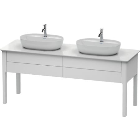 Duravit Luv 68-1/4" Free Standing Solid Wood Dual Sink Vanity Cabinet - Less Vanity Top and Sink White Stain