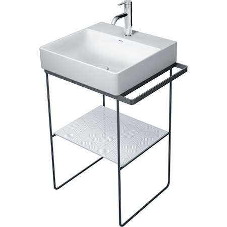 Duravit DuraSquare 22-1/4" Rectangular Brass Console Bathroom Sink with Single Faucet Hole Matte Black