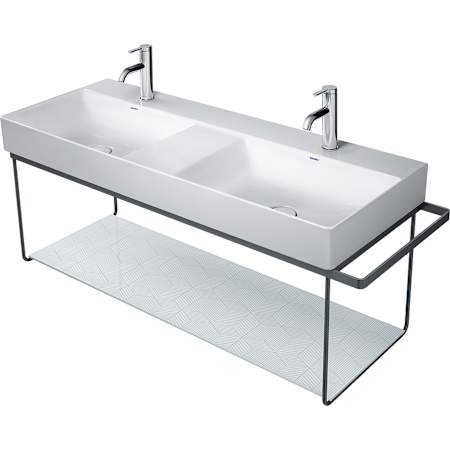 Duravit DuraSquare 49-3/4" Rectangular Brass Console Bathroom Sink with Single Faucet Hole Matte Black