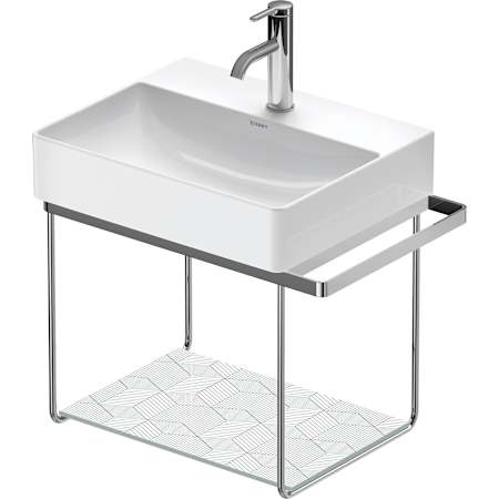 Duravit DuraSquare 22-1/4" Rectangular Brass Console Bathroom Sink with Single Faucet Hole Chrome