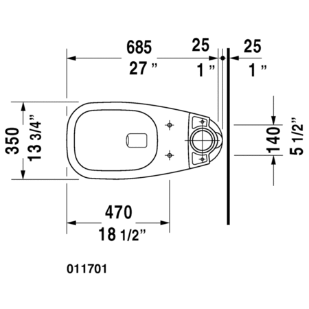 Duravit-011701TP-Technical Drawing