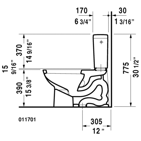 Duravit-011701TP-Technical Drawing