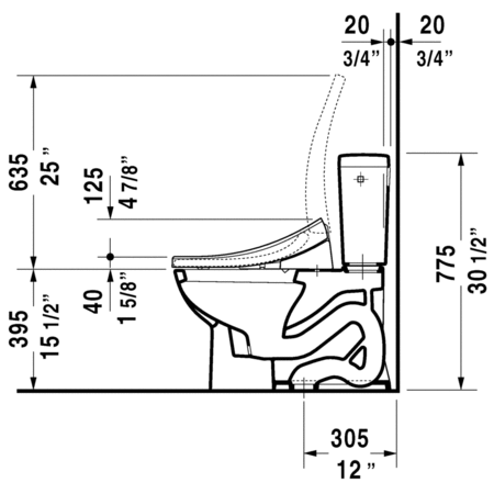 Duravit-011701TP-Technical Drawing