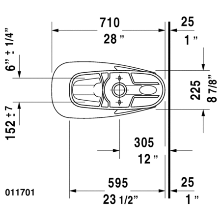 Duravit-011701TP-Technical Drawing