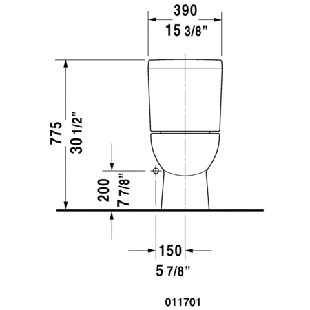 Duravit-011701TP-Technical Drawing