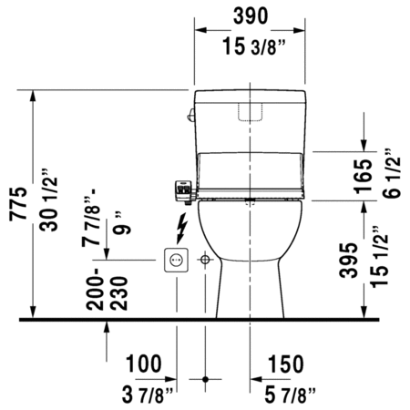 Duravit-011701TP-Technical Drawing