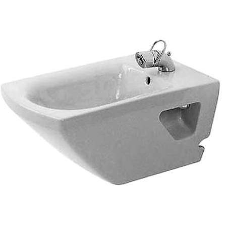 Duravit Caro Wall Mounted Rectangular Horizontal Spray Bidet with Single Faucet Hole Drilling White / WonderGliss