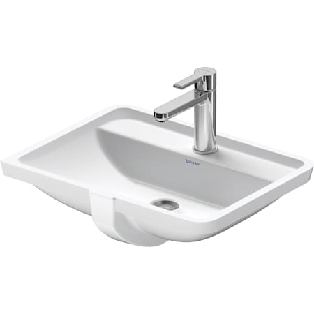 Duravit Starck 3 20-5/8" Rectangular Ceramic Undermount Bathroom Sink with Overflow and Single Faucet Hole White