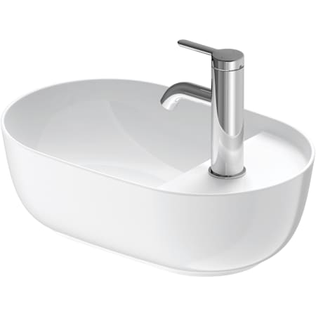 Duravit Luv 16-1/2" Oval Ceramic Vessel Bathroom Sink with Single Faucet Hole White