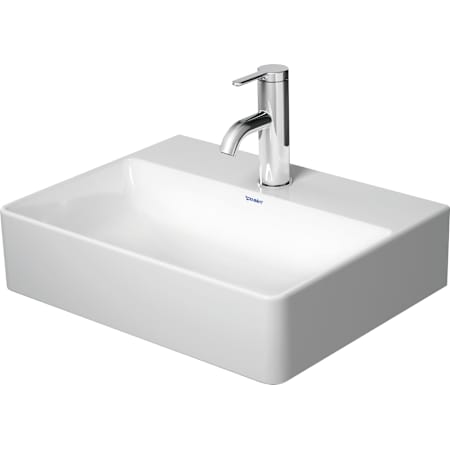 Duravit DuraSquare 17-3/4" Rectangular Ceramic Vessel Bathroom Sink with Single Faucet Hole White