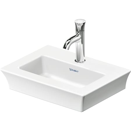 Duravit White Tulip 17-3/4" Rectangular Ceramic Wall Mounted Bathroom Sink with Single Faucet Hole White