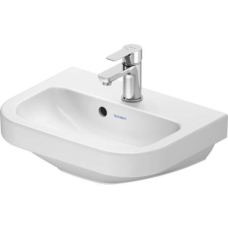 Duravit D-Code 13-1/4" Circular Ceramic Wall Mounted Bathroom Sink with Overflow and Single Faucet Hole White