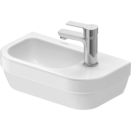 Duravit D-Code 8-5/8" Circular Ceramic Wall Mounted Bathroom Sink with Single Faucet Hole White
