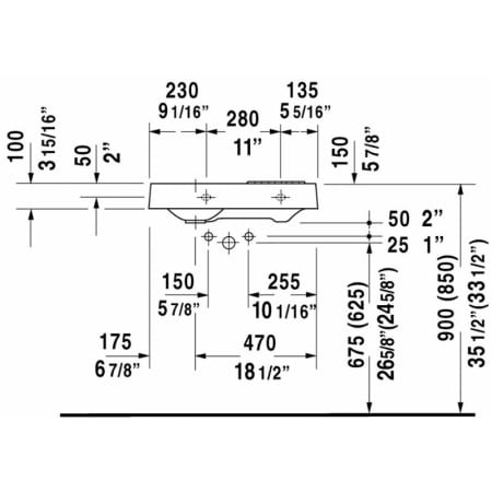 Duravit-0764650000-Dimensional Drawing