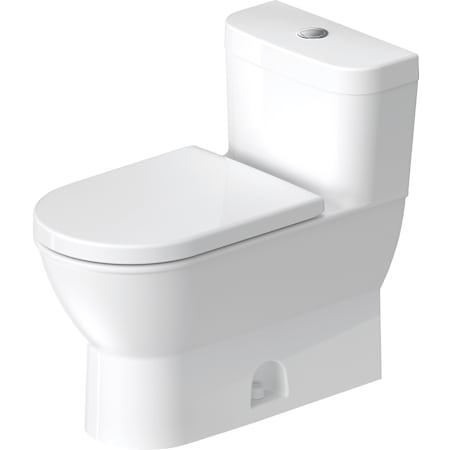 Duravit Darling New 1.28 GPF One Piece Elongated Toilet with Top Flush Button - Less Seat White