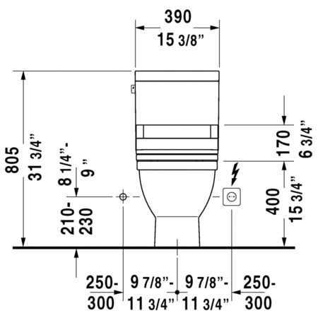 Duravit-212501TP-Technical Drawing