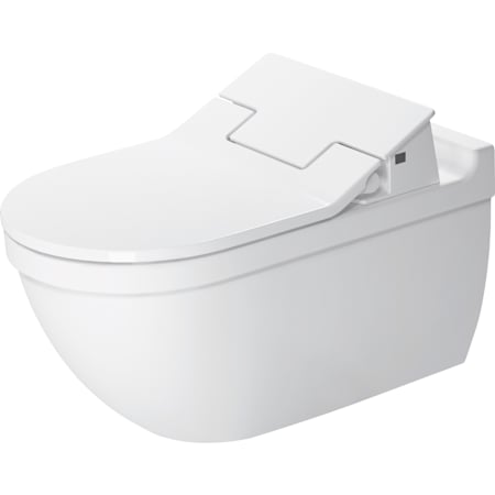 Duravit Starck 3 0.8/1.28 GPF Dual Flush Wall Mounted One Piece Elongated Toilet with Wall Hand Lever - Less Seat White